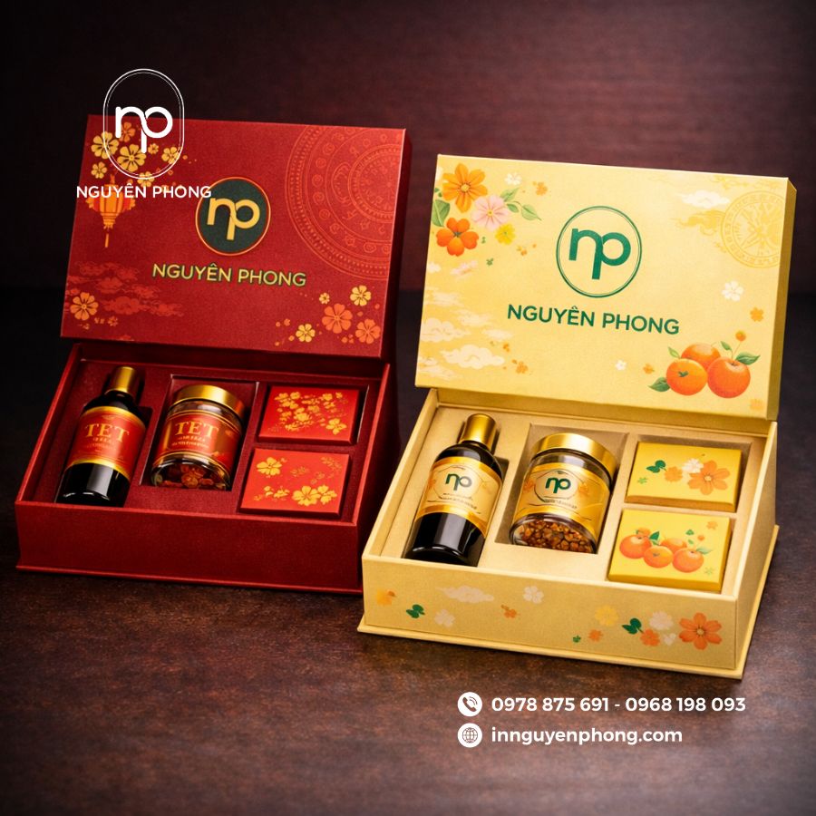 Hỗ trợ thiết kế mẫu hộp quà tết theo yêu cầu